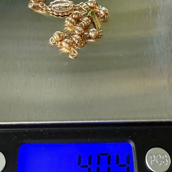 18K Solid Gold Rosary Bracelet - Picture 7 of 7